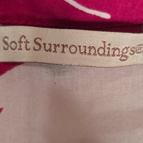 Soft Surroundings Pink & White Beaded Floral India Inspired Tunic XSP - Picture 5 of 6